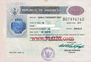 印度尼西亚签证费用多少