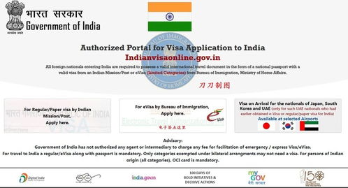 印度电子签证申请网站